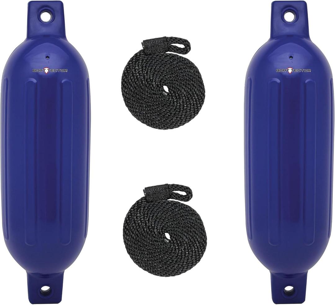 Extreme Max 3006.7453 BoatTector Inflatable Fender Value 2-Pack - 6.5" x 22", Cobalt Blue