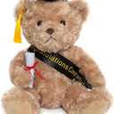 WEIGEDU Graduation Gifts Teddy Bear Stuffed Animal Plush Toy with Doctoral Tam Velvet Gold Bullion Tassel Diploma for Man Women Girls Boys Congratulatory Party