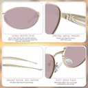 KesaPlan Retro Oval Polarized Sunglasses for Women Men - Chic 90s Sunnies Lightweight Shades Trendy UV Protection Metal TR Frame Sun Glasses (Gold Frames/Pink Lenses)