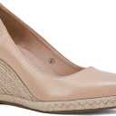 Ruanyu Women's Platform Espadrilles Wedge Sandals Slip On Solid Color Closed Pointed Toe Comfortable Wedge Pumps Shoes (7, Apricot)