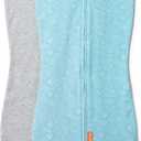 SwaddleMe by Ingenuity Compression Baby Swaddle Pod, Two-Way Zipper for Easy Diaper Changes, Improves Sleep & Calms Startle Reflex, 0-2 Months, 1.0 TOG, 2-Pack - Dino Jam