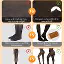 Womens Fleece-Lined Tights - Ultra-Warm Fake Sheer Look Pantyhose Thick Leggings for Winter (Black, M)