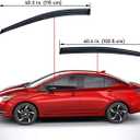 Lightronic Extra Durable Outside Mount Auto Vent Window Visor, Fits 2020-2025 Nissan Versa Sedan (S/SR/SV), UV Protection Rain Guard, Smoke Original Wind Deflector, No-Drill Easy Install, 4-Pcs