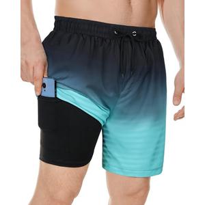 American Trends Men's Swim Trunks Mens Bathing Suit Mens Swim Trunks with Compression Liner Beach Shorts for Men, Large