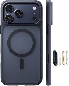 TORRAS Stronger Magnetic & Shockproof for iPhone 17 Pro Max Case, Fit for MagSafe, Military Grade Drop Protection, Camera Control, DIY Button, Slim for iPhone 17 Pro Max Case Translucent Black