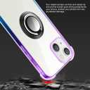 Ring Holder Series Case Designed for iPhone 13 6.1 Inch, Clear Cute Slim Colorful Bumper Protector Phone Stand Cover Support Magnetic Car Phone Mount (Purple Blue)