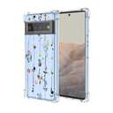 OEURVQO Case for Pixel 6 Google 6 Clear Flower Phone Case Soft TPU Shockproof Bumper Anti-Scratch Protective Phone Cover for Google Pixel 6,Elegant Flowers