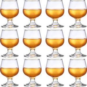 Qunclay 12 Pcs 3.5oz Shot Glass Cups Whiskey Bourbon Tasting Glasses Clear Small Brandy Snifter Cognac Wine Sherry Snifter Baileys Copitas Para Tequila Port Cup for Tasting Brandy Drinking Liquor Beer