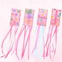 Flutesan 4 Pcs Valentine's Day Windsock 40-inch with Hook Outdoor Hanging Decoration Pink Heart-shaped Valentine's Theme Holiday Windsock for Patio Terrace Garden Path Party Decoration