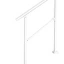 Handrails for Outdoor Steps, 3 Steps Wrought Iron Stair Railing for Concrete Steps, DIY Installation Kit Handrail for Garage, Porch, Garden Outdoor & Indoor (White, 1 to 3 Steps)
