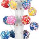 Wood Lollipop Stand, 60 Holes Cake Pop Stand, Tree Lollipop Holder, Lollipop Display Stand, Decorative Candy Table Stand Dessert Stand, White Lollipop Cake Stand for Baby Showers Anniversaries Party (1 PCS)