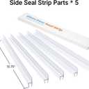 AmazerBath 5 PCS Shower Door Side Seal Strip -15.75 Inches x 5, 5 Sections Segmented Shower Installation Kit, Frameless Glass Door Seal Strip - Suitable for 1/4 Inch Glass