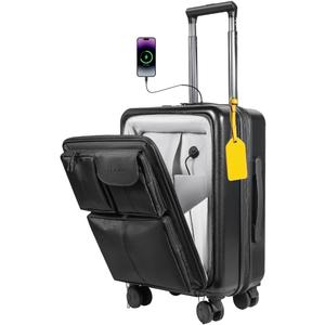 Carry On Luggage 22x14x9 Airline Approved  20 Inch Expandable Suitcase with Front Pocket, USB Charging Port, Spinner Wheels & TSA Lock
