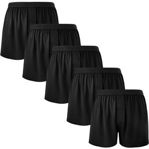 BAMBOO COOL Mens Boxer Shorts Underwear Soft Comfortable Breathable Knit Boxers Short for Men (5 Pack) XL