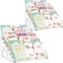 2 Pcs 7 Tier Acrylic Greeting Card Display Stand Portable Display Rack Storage Sticker Organizer Stamp Postcard Mail Greeting Card Holder Portable Display Rack Holder