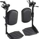 Invacare Wheelchair Elevating Legrests, Composite Footplates, Padded Calf Pads, 1 Pair, T94HCP,Black