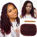 Burgundy Afro Kinkys Bulk Remy Human Hair Wigs 12 Inch 35g Per Bundle for Dreadlocks Extensions Repair Locs Spring Twist Braiding, Crochet Braids Afro Kinky Curly Bundles Bulk Hairs, Burgundy