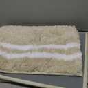 PURRUGS Bathroom Rug Non-Slip Machine Washable 20" x 30", Super Absorbent and Quick Dry Shaggy Microfiber Bath Mat, Extra Soft and Plush Bath Rug for Bathtub, Shower, and Sink, Beige