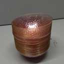 PLASTICPRO 30 Pack 12 Ounce Hammered Plastic Bowls Translucent Pink with Gold Rim Heavyweight Disposable Plastic Soup Bowls Elegant Translucent Hammered Gold Rim Platsic Party Dishes