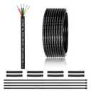 22 Gauge 5 Conductor Electrical Wire 25FT, UL 2464 22 AWG 5 Wire Cable Tinned Copper PVC Stranded 22/5 Core Wire for LED Lighting, Outdoor Low Voltage Extension Cable, Automotive etc.