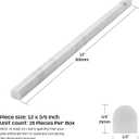 15 Pack Carrara White Marble Pencil Trim Liner, 3/5"X12" Bullnose Tile Edge Trim Polished for Bathroom Kitchen Shower Livingroom