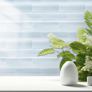 10 PCS Peel and Stick Kitchen Backsplash, 3"x 9" Subway Tile Self-Adhesive Mosaic Sheet, Thicker PVC Wall Tile Stickers for Home Dcor (Light Blue)