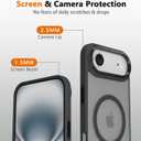 PinLiSheng Magnetic for iPhone Air Case [Metal Camera Frame&Buttons] [Mil-Grade Drop Protection] Shockproof Slim Translucent Matte Protective Phone Case, Black