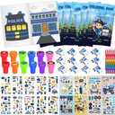 Cinrobiye 72 PCS Police Coloring Books Party Favors Set Policemen Party Favors Goodie Bag Fillers Police Birthday Party Supplies DIY Stickers Temporary Tattoos Prizes Crafts for Home Classroom