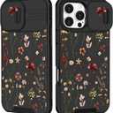 Goocrux for iPhone 16 Pro Case - Women Cute Phone Cover Girly Pretty Fancy Unique Aesthetic Design Slide Camera Cover Protective Case for Apple for iPhone 16 Pro,Flowers Floral