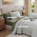 BLOOMHAVEN King Comforter Set - 7 Pieces Green Bedding Sets for All Seasons, Lightweight Soft Bed in a Bag King with Revesible Farmhouse Comforter, Sheets, Pillowcases & Shams
