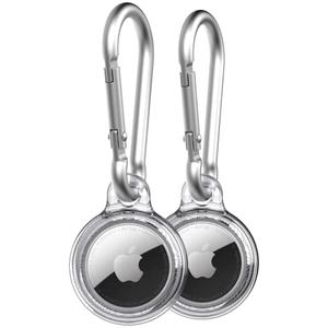 Tech21 Evo Clear AirTags case with Carabiner. Compatible with Apple AirTag Pack of 2