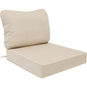 AAAAAcessories Outdoor Deep Seat Cushions, Waterproof, Fade-Resistant Patio Furniture Replacement Cushions, 23.5" x 25.5" x 5" + 23.5" x 19", Beige