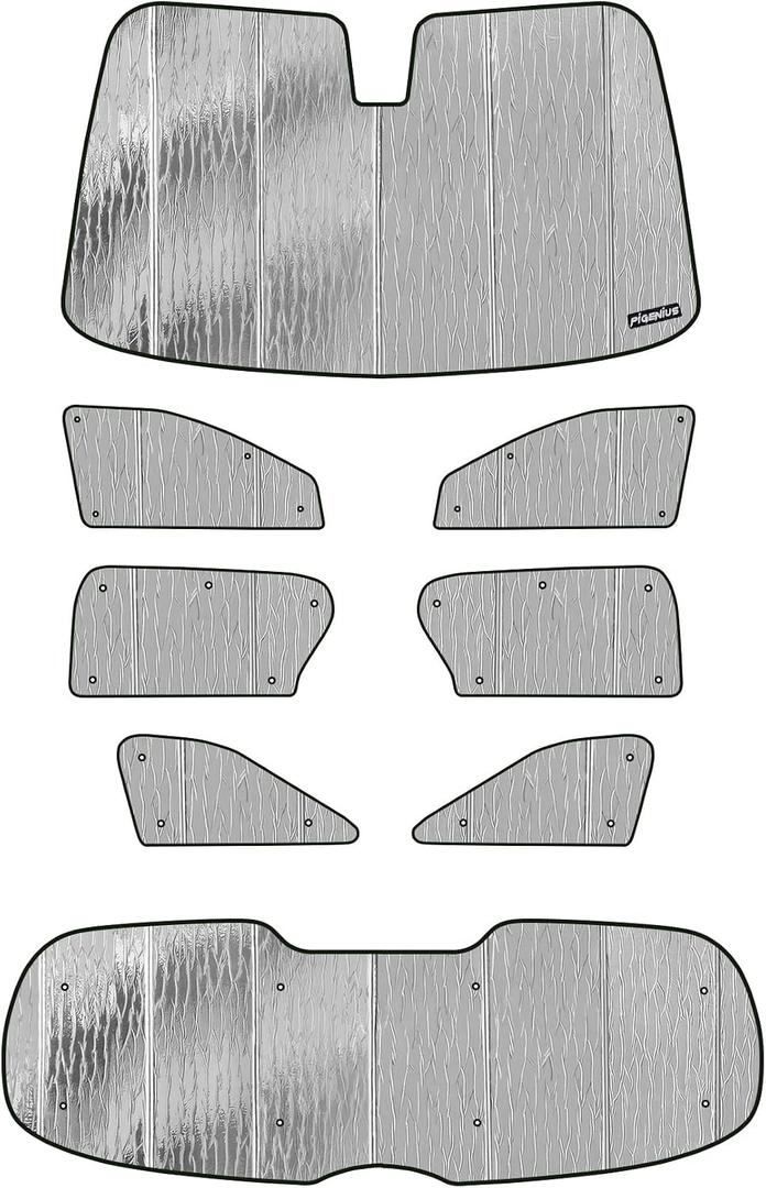 Pigenius Windshield & Side Sunshade for Toyota Sienna (2021-2025) | Thick Foam Armor Custom Fit Full Vehicle Set (8-Piece)
