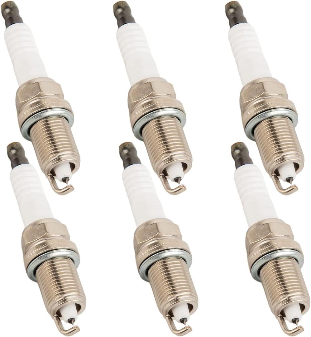 KAX PZFR5F11 Pack of 6 Spark Plugs, Replacement for Accord, Patriot, Compass, Journey, Civic, Elantra, Odyssey, Avenger, Dakota, Pilot, Caliber, OE Spark Plugs(SPP014) (White Silver)