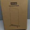 Sakugi Clothes Rack - Clothing Rack with Storage Mesh Shelf & Casters, Heavy-Duty Metal Clothing Rack for Hanging Clothes, Dresses, Coats, Large Load Capacity, Easy Assembly, Black, 28.0"x16.9"x59.0"