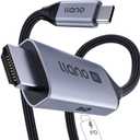 llano USB C to HDMI 2.1 Cable with 100W PD Charging, 8K@60Hz 4K@240Hz 2-in-1 Unidirectional Adapter Thunderbolt 5/4/3 Compatible, for MacBook, iPhone 17 Pro Max, Steam Deck (6.6ft (2m))