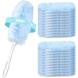 Pack of 2, Compatible Duster Refills for Swiffer - 360 Heavy Duty Disposable Microfiber - 20 Count with 1 Foldable Handle - Ergonomic Design Efficient Cleaning for Home Offices Schools and Commercial Spaces