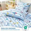 MICORAL Kids Twin Sheet Set Astronaut, 3 Pieces Sheets for Boys & Girls, Soft Printed Microfiber Bed Sheets, Deep Pocket Cozy Toddler Bedding Set