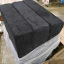 BYBYME Tri-Folding Corduroy Mattress, 6 Inch Gel Folding Mattress Topper, Foldable Soft Guest Bed Camping Pad, Washable Cover (Black, Full)