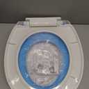 Potty Training Seat Built-in Toilet Seat, Round Toilet Seat 16.5inch with Baby Seat 2 in 1 Soft Close Quiet No Slapping, Magnetic Absorption, Easy Installation for Bottom Fixing ToiletWhite and Blue