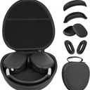 Case for Apple Airpods Max 2/ Airpods Max Headphones, Hard Portable Carry Travel Cover Storage Bag with Silicone Ear Pad Case/Ear Cups Cover/Headband Covers Accessories for AirPods Max, Black