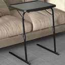 Max TV Tray Table, Allpop Adjustable Large TV Tray for Eating, Folding Dinner Laptop Table on Couch & Bed with 6 Heights & 3 Tilt Angles, Black