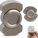 3-in-1 Fidget Toys Adults: Spinner, Slider & Clicker  Magnetic Stainless Steel Bearings for Super-Stable Rotation  Ultimate Stress Relief, Enhanced Focus, and Habit Breaking Companion(Silver)