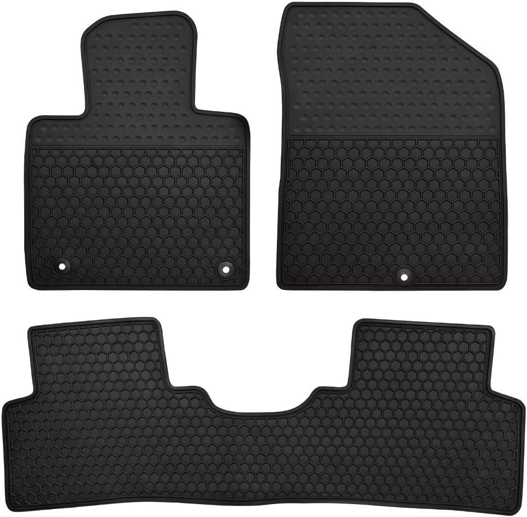 Car Floor Mats Custom Fit for Hyundai Santa Fe 2021 2022 2023 2024 Non Hybrid Odorless Washable Heavy Duty Rubber (All Weather) Floor Liners Set Black