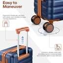 UKEIN Luggage Sets 3 Piece, PC Hardside Large Luggage 28 Inch With Spinner Wheels with TSA Lock, Checked Suitcase Set With Travel Backpack for Men (Blue, 3 piece set (28inch))