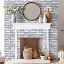Commomy Faux Brick 3D Wall Panels - 12 pcs of 22.8" x 11.8" - Thin UrltraLight PVC Peel and Stick Tile Whitewash Brick Printable for Home Office,Bedroom, Living Room,TV BackgroundCovers 22.48 sq.ft
