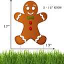 7 x Rogue River Tactical Gingerbread Man Merry Christmas Classic Yard Sign for Home Decor and Lawn Decoration With Stakes - Happy Holidays, XMAS, Santa Claus