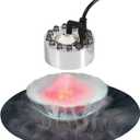 Halloween Party Mist Maker,Ultrasonic Water Pond Fountain Fogger 9 LED Red Yellow and Blue Light Flashes Aluminum Atomizer Air Humidifier for and Rockery Fish Tank Vase Birdbath Deco