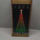 Brightever Smart Christmas Cone Tree, 7FT 295 LED Outdoor Christmas Tree Prelit with 16 Million RGB Light Show, APP/Remote Control Color Changing Music Sync Outdoor String Lights for Xmas Decorations