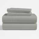 KRISHNA King Giza Egyptian Cotton Sheet Set 4 Piece, 100% Long Staple Cotton Luxury Hotel Bed Sheets, Ultra Soft Cooling Breathable, 18" Deep Pocket Fitted Sheet, Light Grey Solid